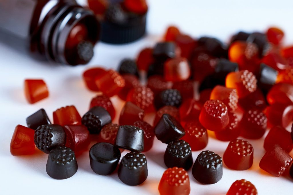 A collection of sky nutrition gummies shown in the image