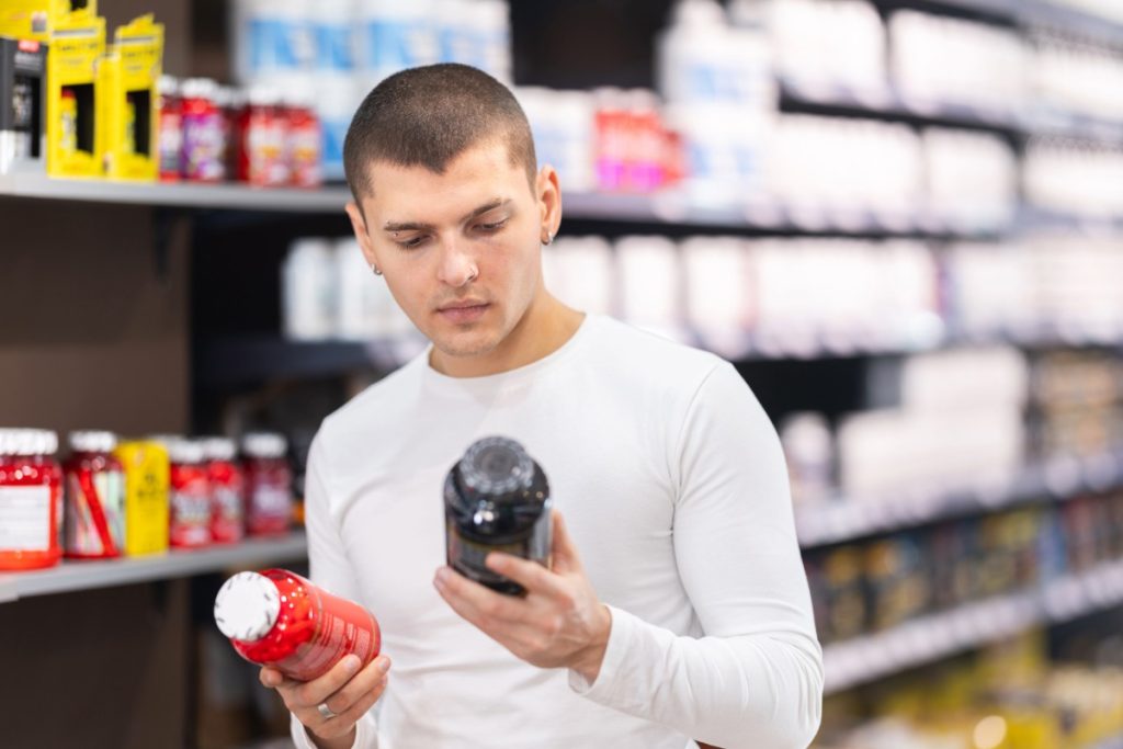 A man buying quality mushroom supplement