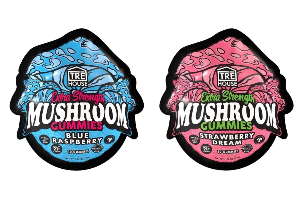 Two Tre house mushroom gummies flavors kept with each other